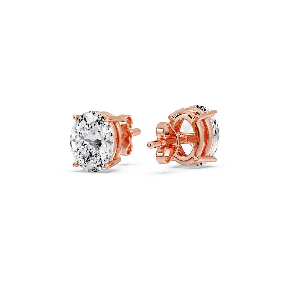 Stud Earring Basket Oval Shaped