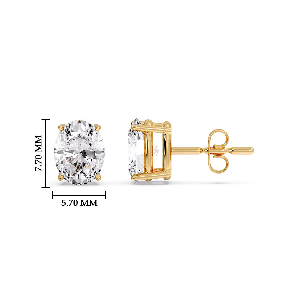 Stud Earring Basket Oval Shaped
