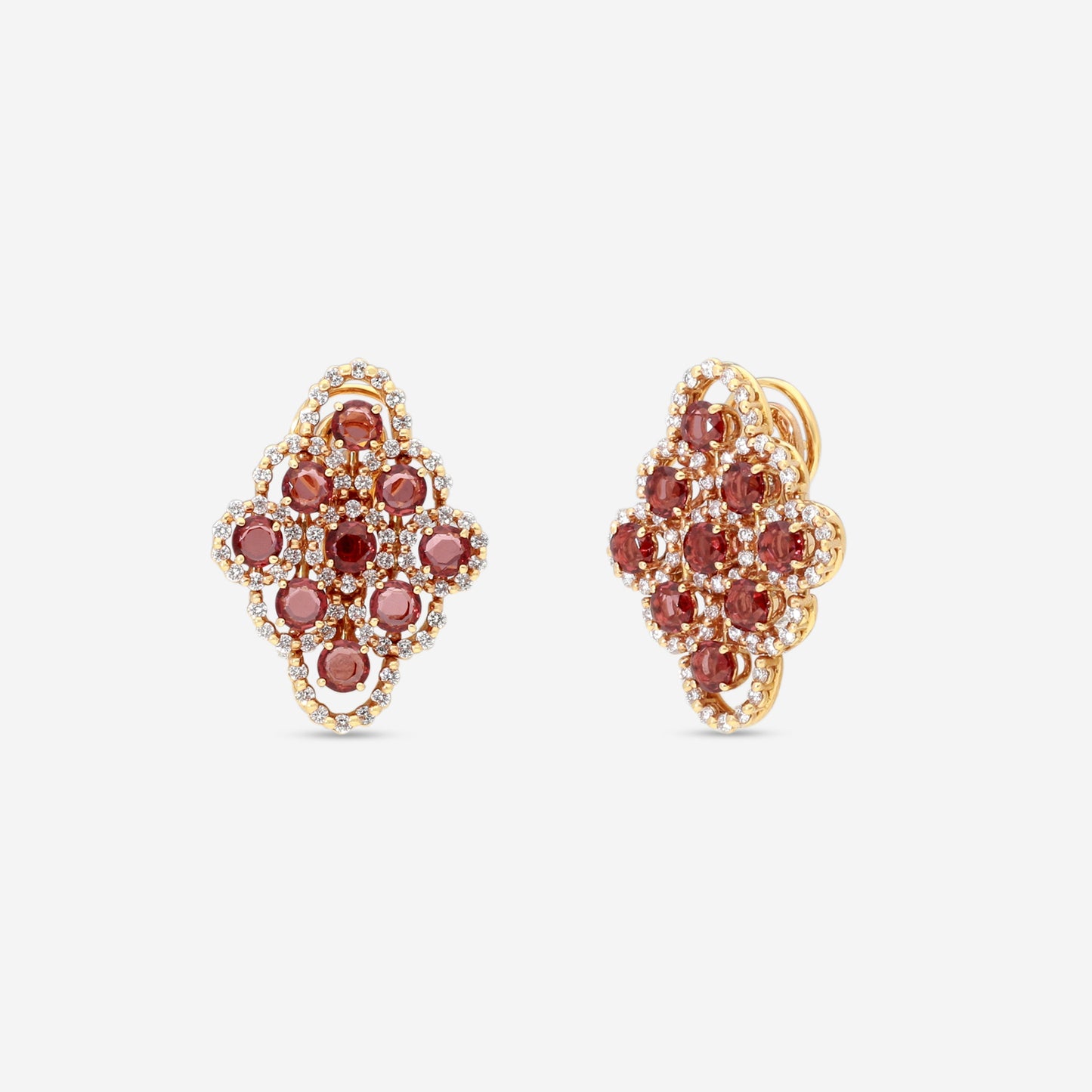 Damiani 18K Rose Gold Diamond & Granate Earrings 20028325