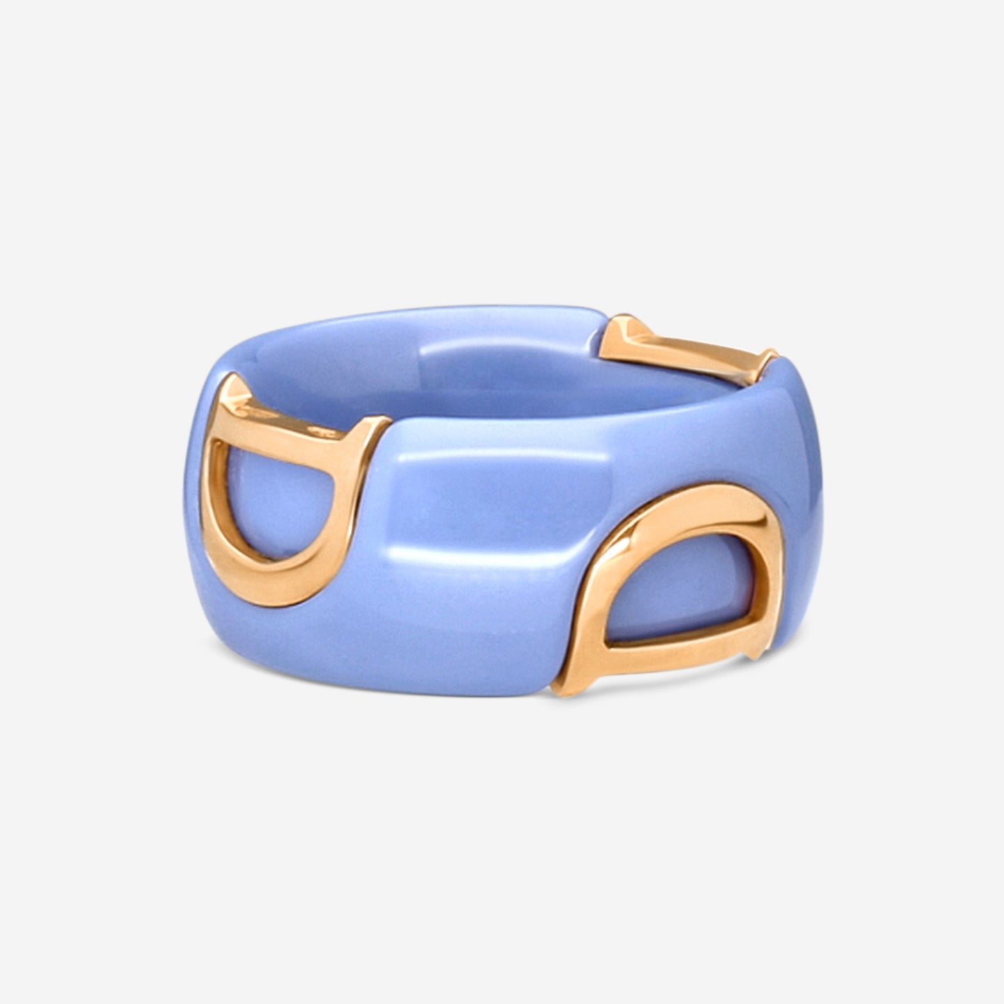 Damiani Blue Ceramic & 18K Rose Gold Diamond Band Ring 150565-71