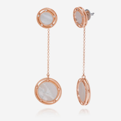 Damiani D.Side 18K Rose Gold Diamond and Mother of Pearl Drop Earrings 20080280