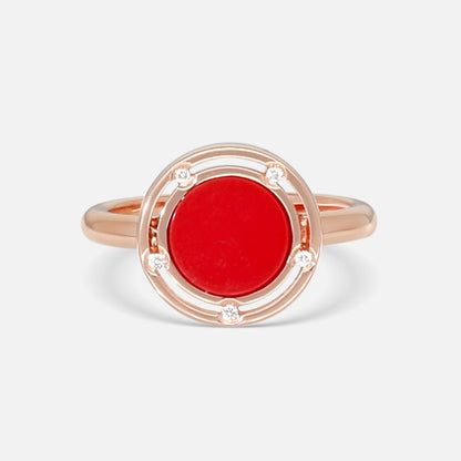 Damiani D. Side 18K Rose Gold Diamond & Red Stone Statement Band Ring Sz. 6.25 20086727
