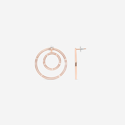 Damiani 18K Rose Gold Diamond Circle Stud Earrings 20086879