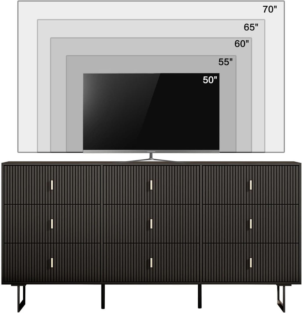 Matte Black Nine Drawer Organization Storage Cabinet