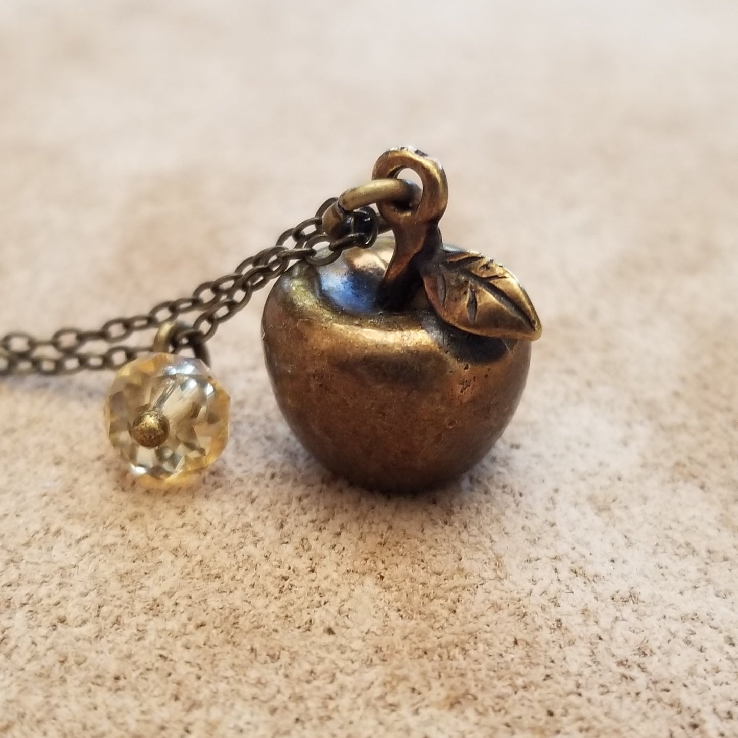 Copper Peanut or Apple Necklace