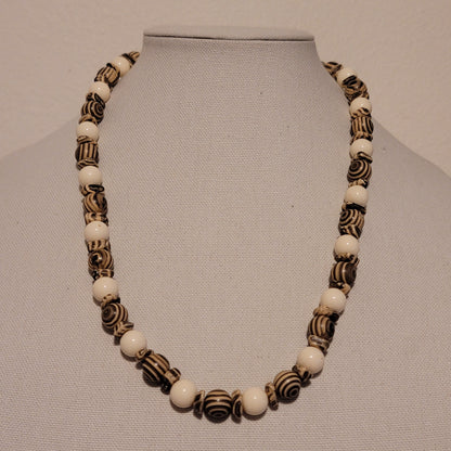 Faux Wood Bead Necklace