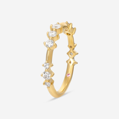 Hearts On Fire Love 18K Yellow Gold Diamond Band Ring Sz. 6.5 HP-HBA75648Y-C