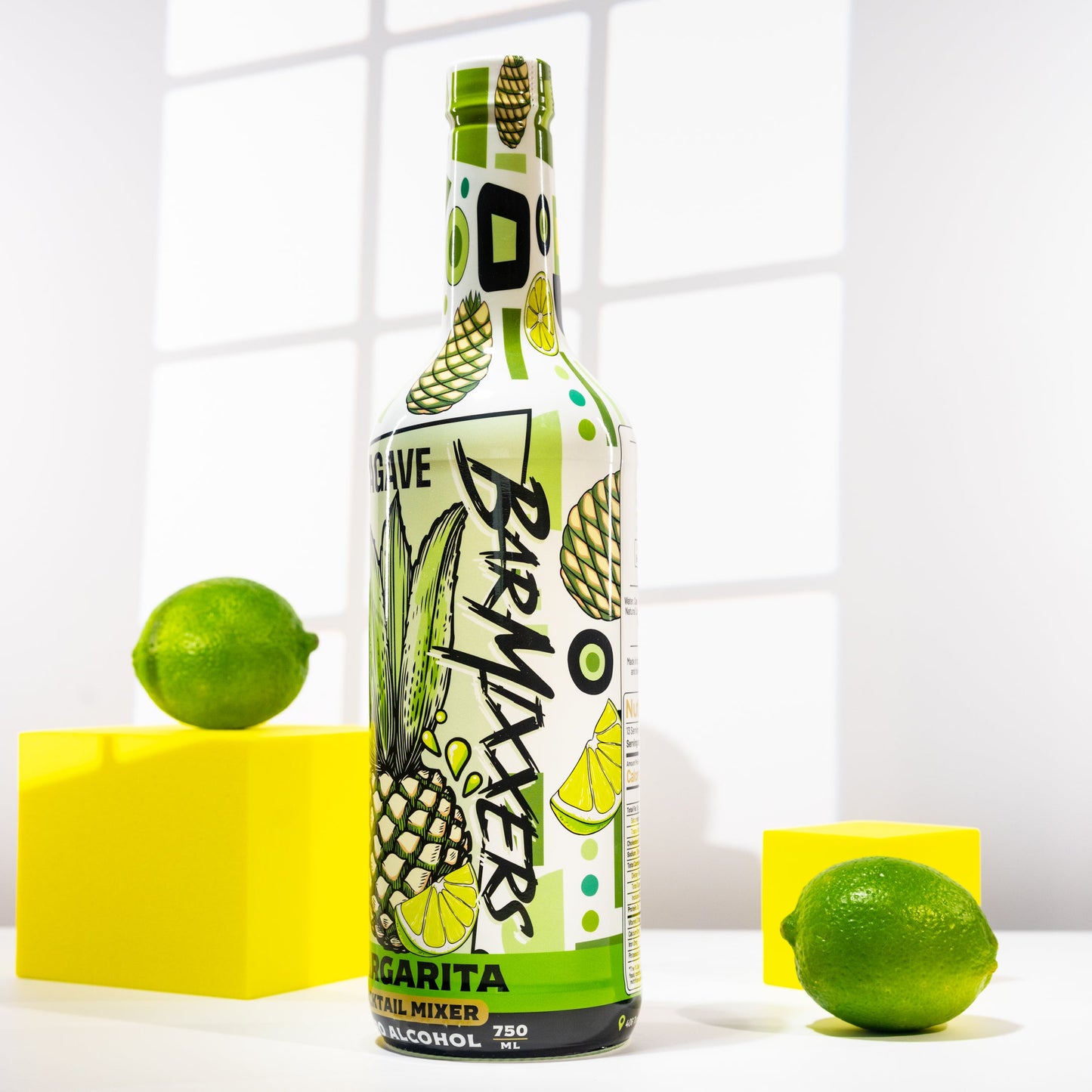 BarMixxers Premium Agave Margarita Cocktail Mixer | Premium Skinny Sour Mix with Real Organic Agave & Clean Citrus | All-In-One | 750 ML