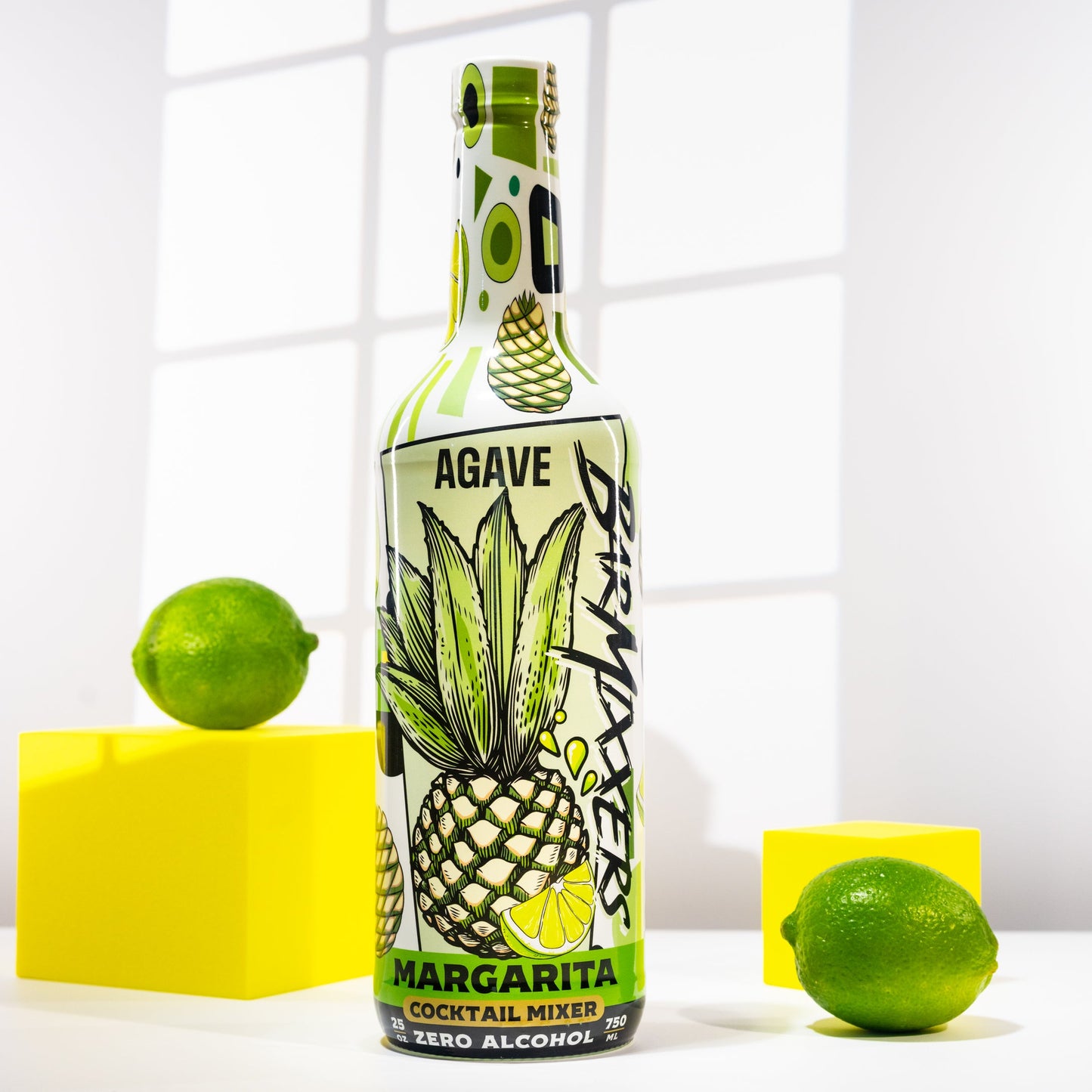 BarMixxers Premium Agave Margarita Cocktail Mixer | Premium Skinny Sour Mix with Real Organic Agave & Clean Citrus | All-In-One | 750 ML