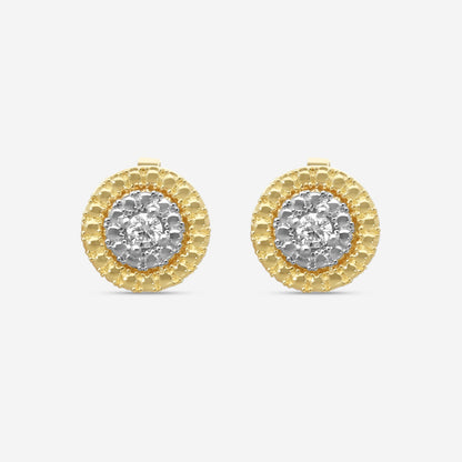 Roberto Coin Siena 18K Yellow & White Gold Diamond Stud Earrings 111476AJERX0