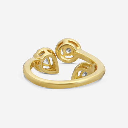 Roberto Coin 18K Yellow Gold Dolcetto Three Stone Diamond Ring Sz. 6.5 111491AY65X0