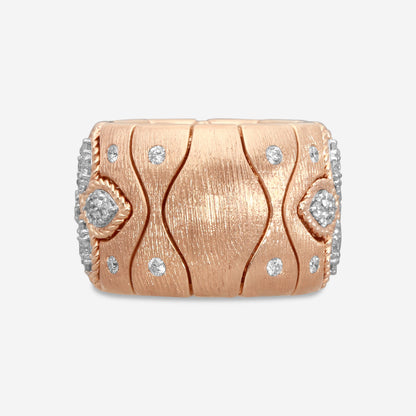 Roberto Coin Royal Princess 18K Rose & White Gold Diamond Ring Sz. 5 7772982AH50X