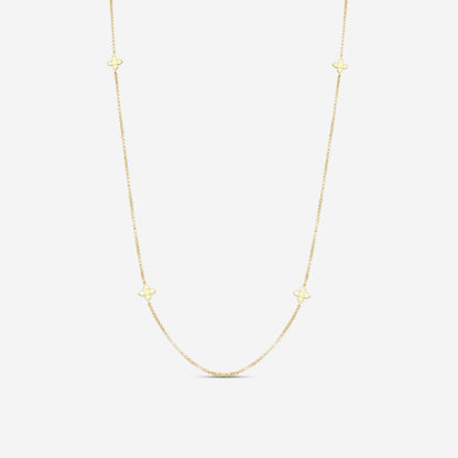 Roberto Coin Venetian Princess 18K Yellow Gold Diamond Station Necklace 24'' 7773318AY23X