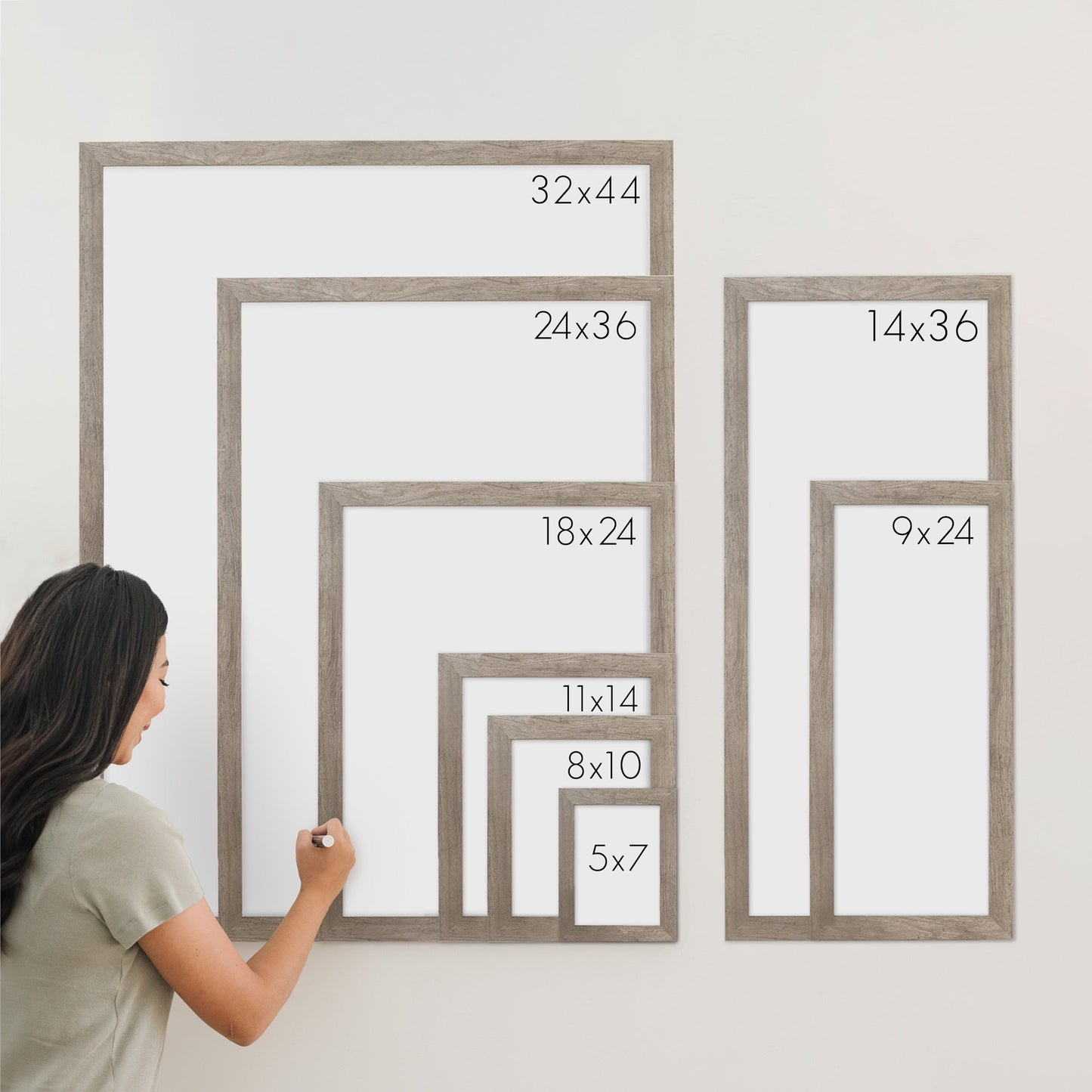 Framed Yearly Whiteboard Calendar | Vertical Pennington