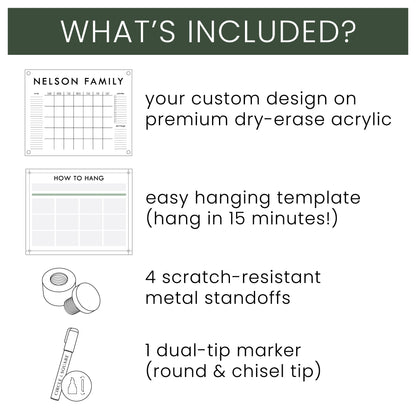 Acrylic Yearly Calendar | Horizontal Multi-style