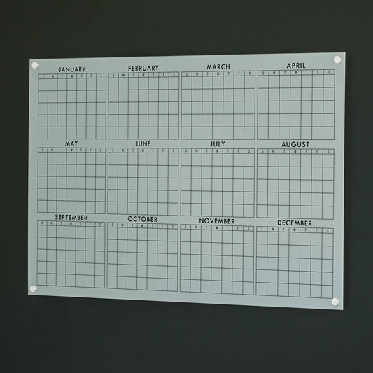 Frosted Acrylic Yearly Calendar | Horizontal Multi-style