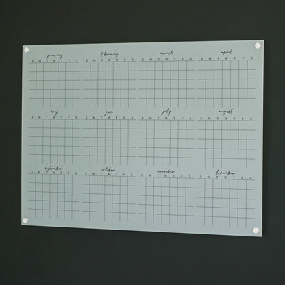 Frosted Acrylic Yearly Calendar | Horizontal Pennington