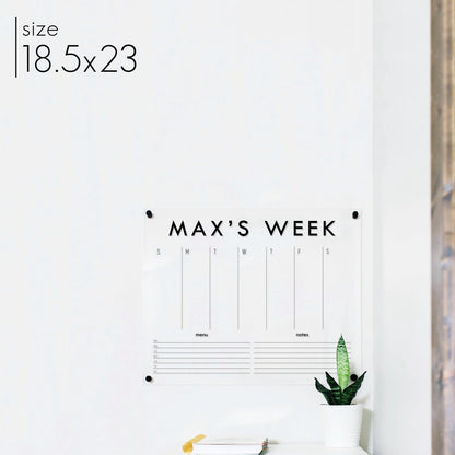 Weekly Acrylic Calendar + 2 Sections | Horizontal Madi
