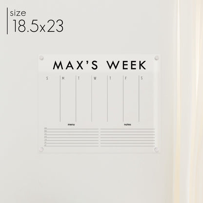 Weekly Acrylic Calendar + 2 Sections | Horizontal Madi