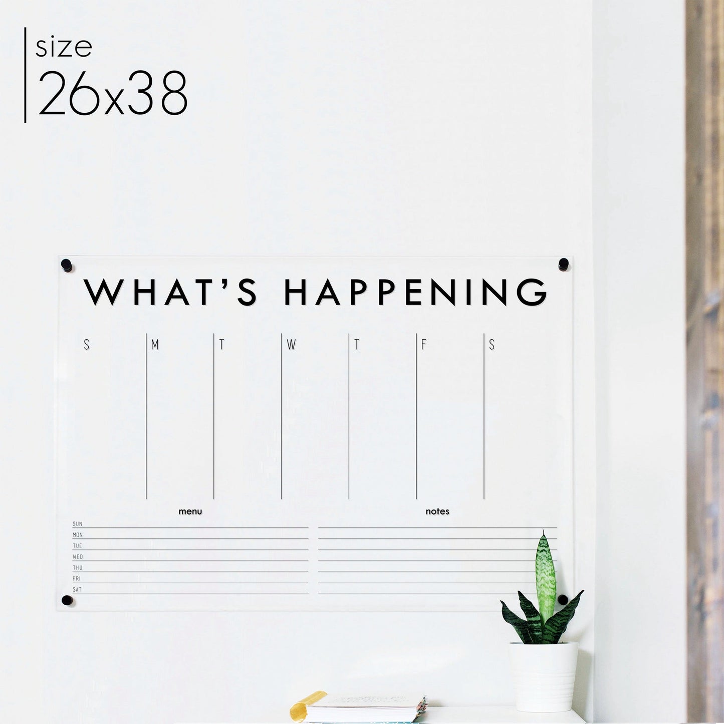 Weekly Acrylic Calendar + 2 Sections | Horizontal Madi