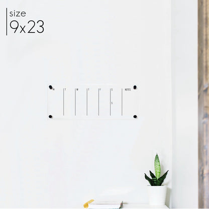 Slim Weekly Acrylic Calendar + 1 Section | Horizontal Multi-style