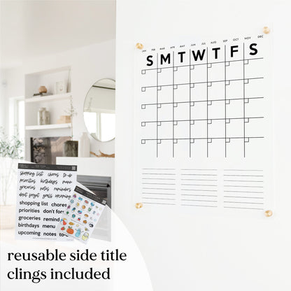 Ever Changing Acrylic Calendar | Minimalist Vertical