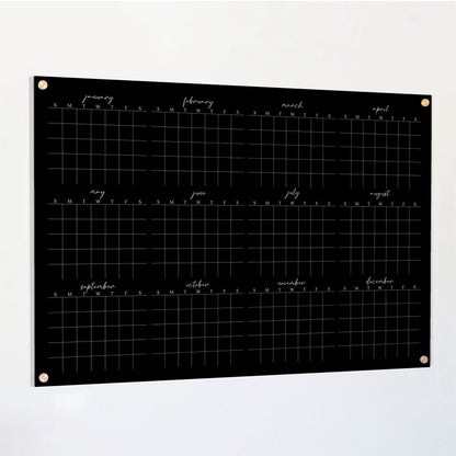 Black Acrylic Yearly Calendar | Horizontal Pennington