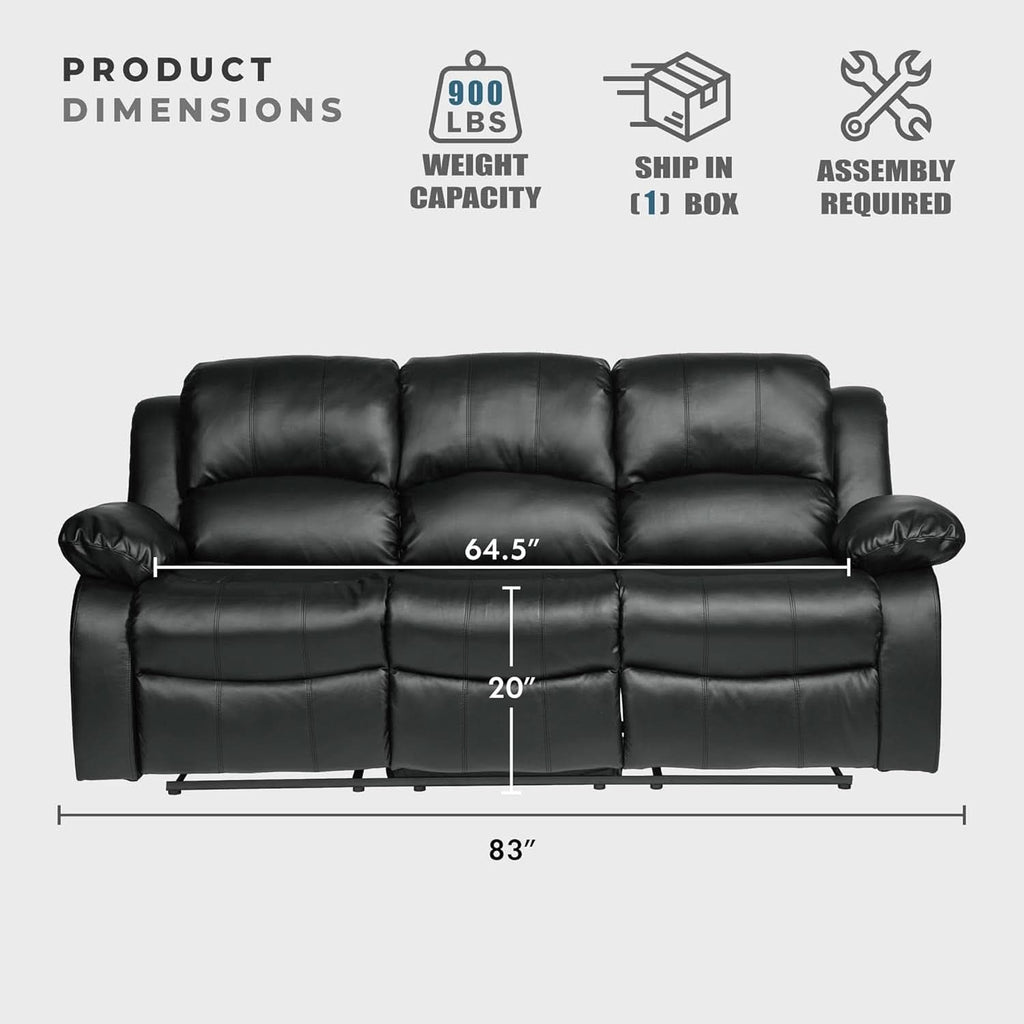 Humphreys Double Reclining Loveseat Black Faux Leather