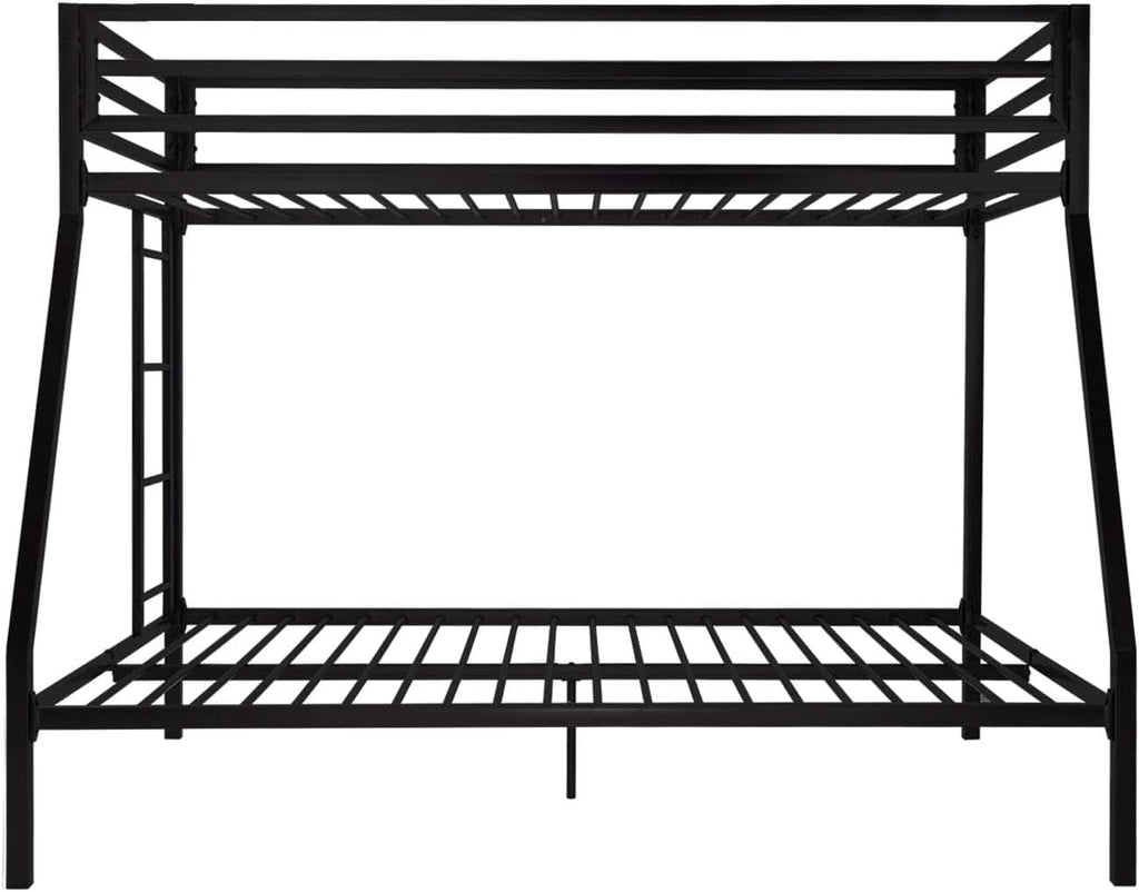 Metal Bunk Bed Twin Over Full Size With Guardrails