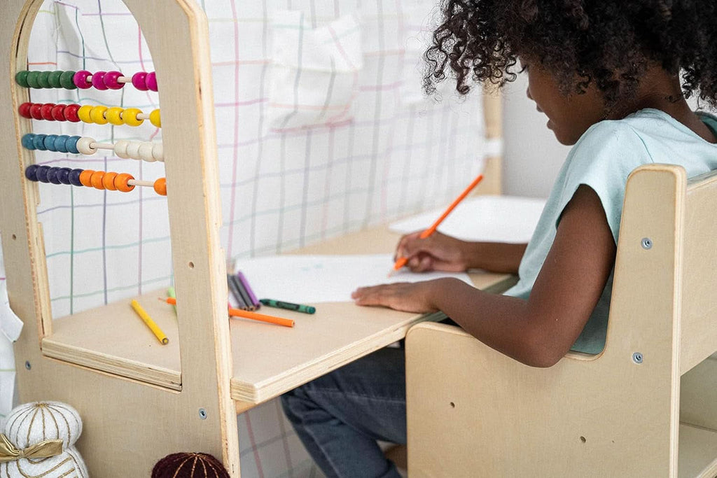 Montessori Style Indoor Playhouse Desk Chair Chalkboard