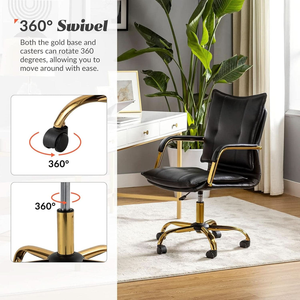 Black Office Desk Chair With Adjustable Height Elegant