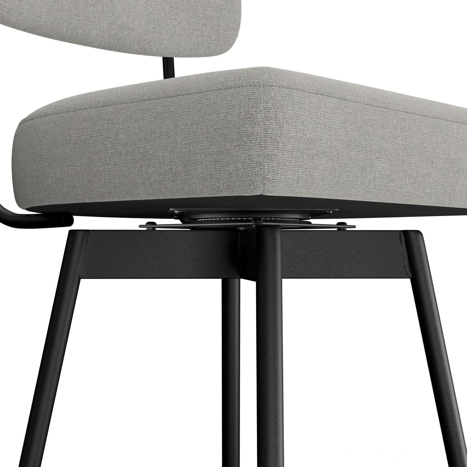 Giselle Swivel Bar Stools Set 2 29 Inch Upholstered Light Grey
