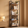 Industrial 65 Inch High Bookshelf With Steel Frame