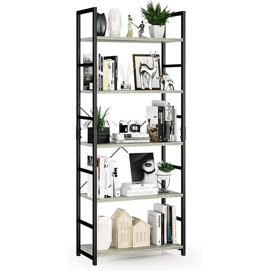 5-Tier Bookshelf for Home Office Scratch-Resistant
