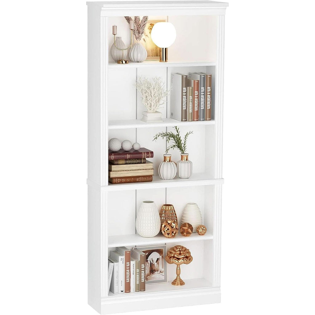 White 72 Inch Tall Bookcase For Living Room Storage