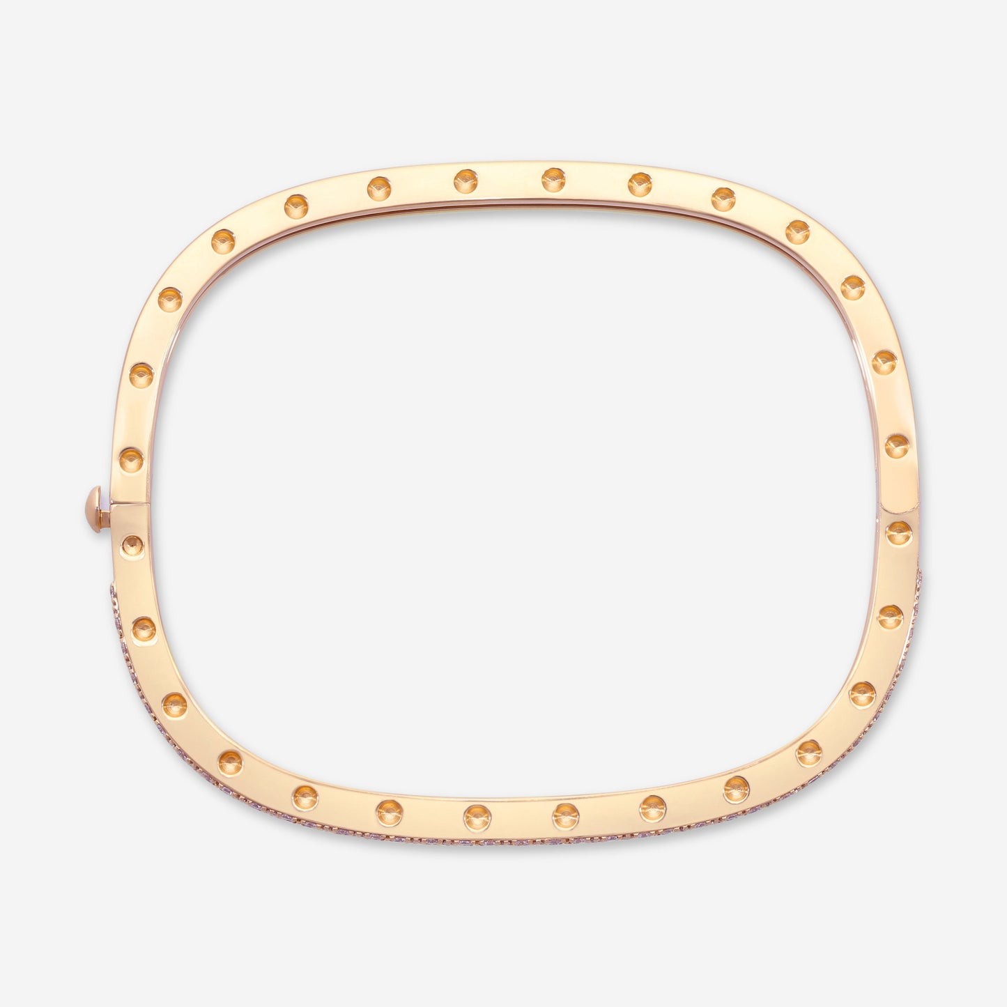 Roberto Coin Pois Moi 18K Rose Gold Diamond 1-Row Square Bangle Bracelet 888691AHBAXS