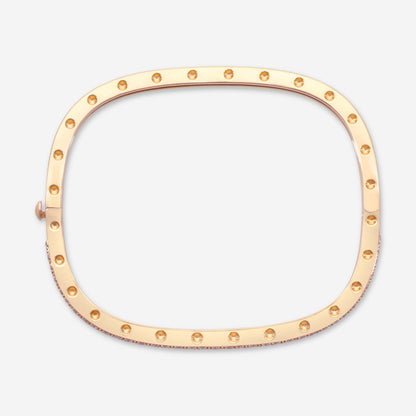 Roberto Coin Pois Moi 18K Rose Gold Diamond 1-Row Square Bangle Bracelet 888691AHBAXS