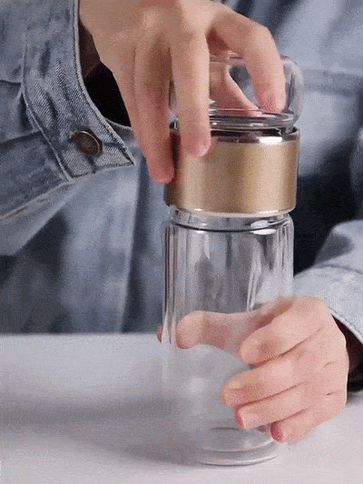 Double Wall Glass Tea Infuser Bottle