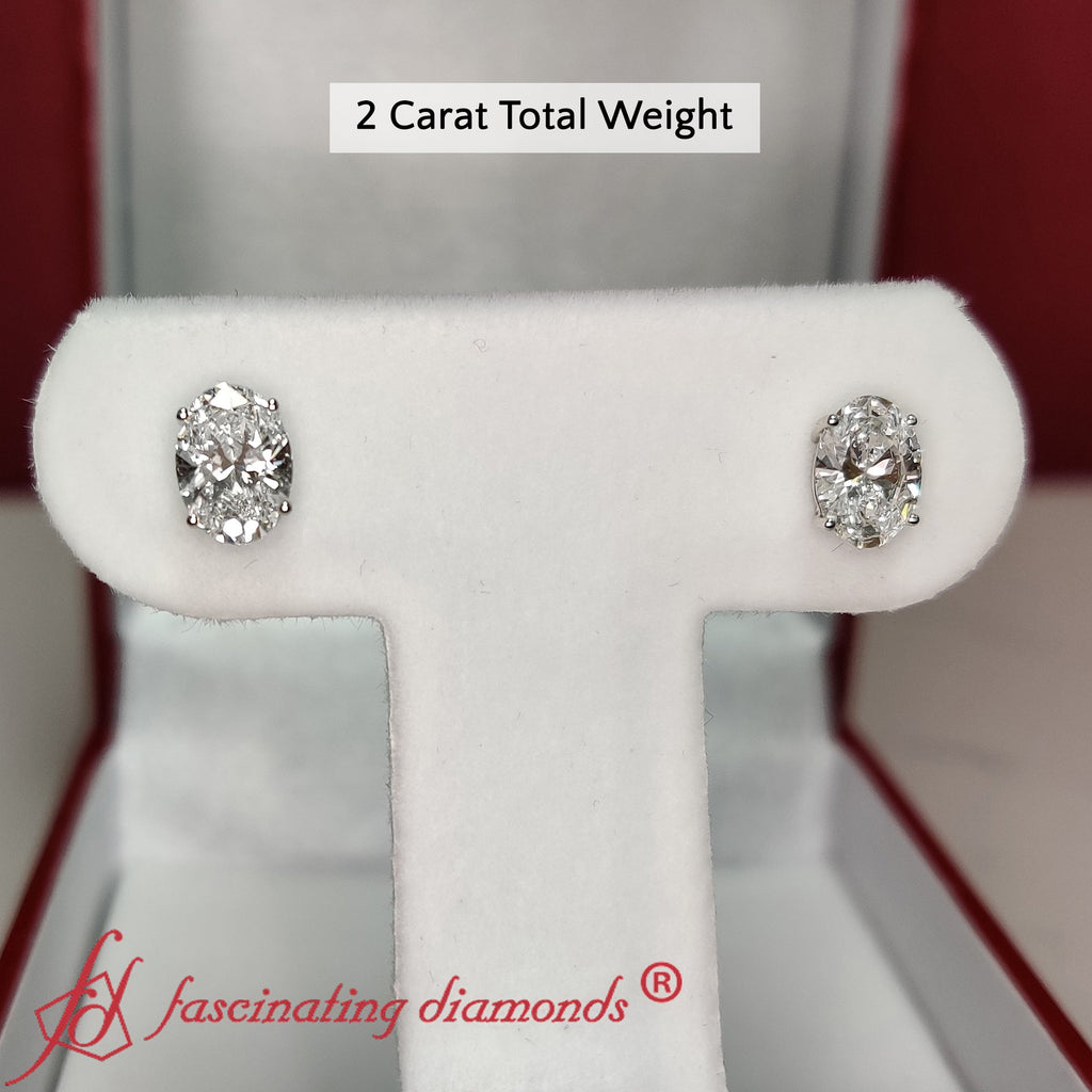Stud Earring Basket Oval Shaped