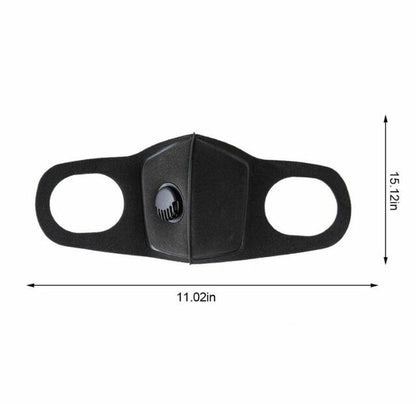 2-Pack Black Washable Face Mask with Breathing Valve