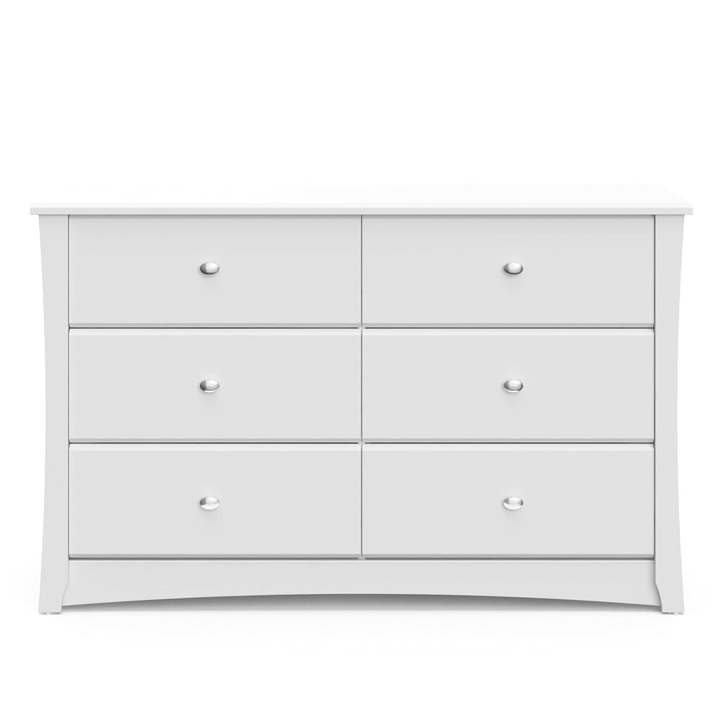 White Six Drawer Dresser for Kids With Safety Restraint Kit