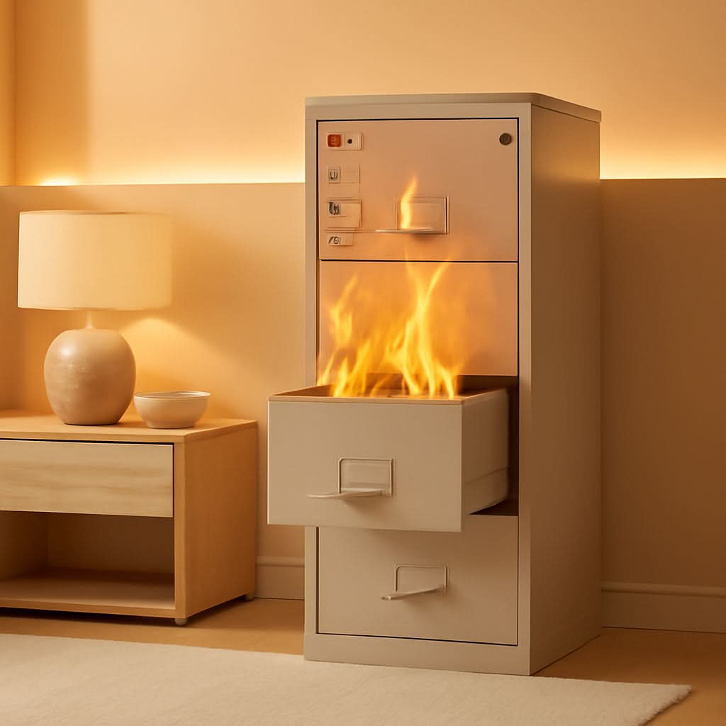 Vertical 4 Drawer Fire Safe File Cabinet 1 Hour Fire Rated