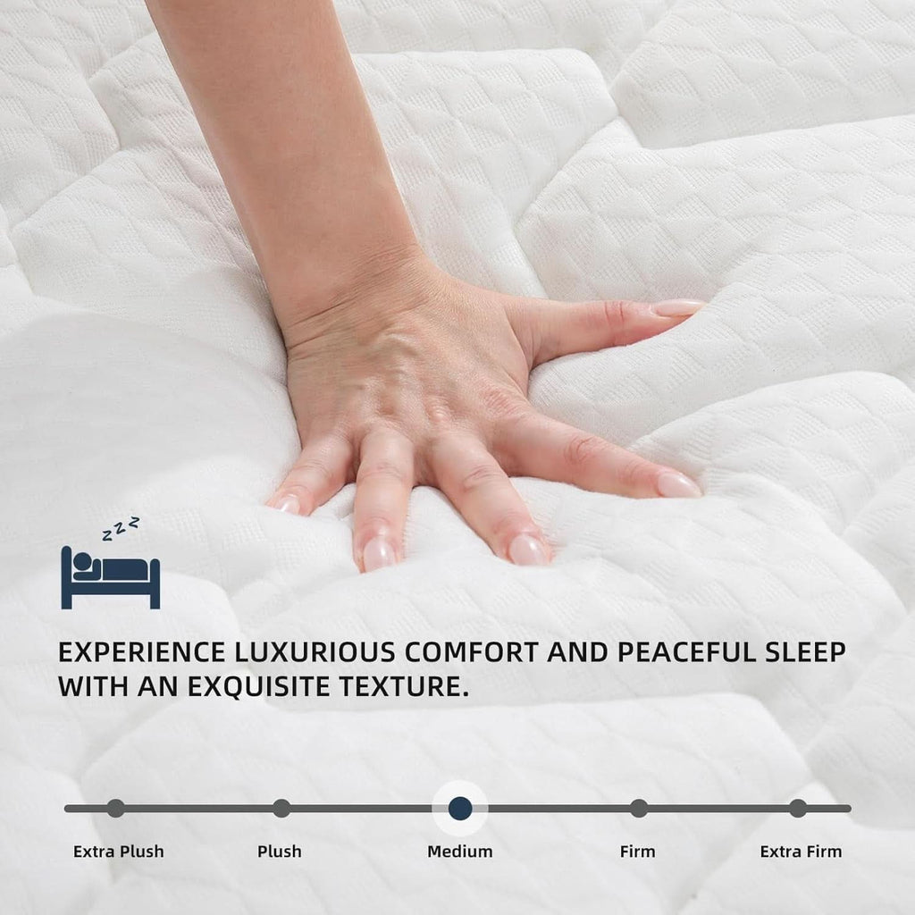 Full Size 10 Inch Hybrid Mattress Fiberglass Free Breathable
