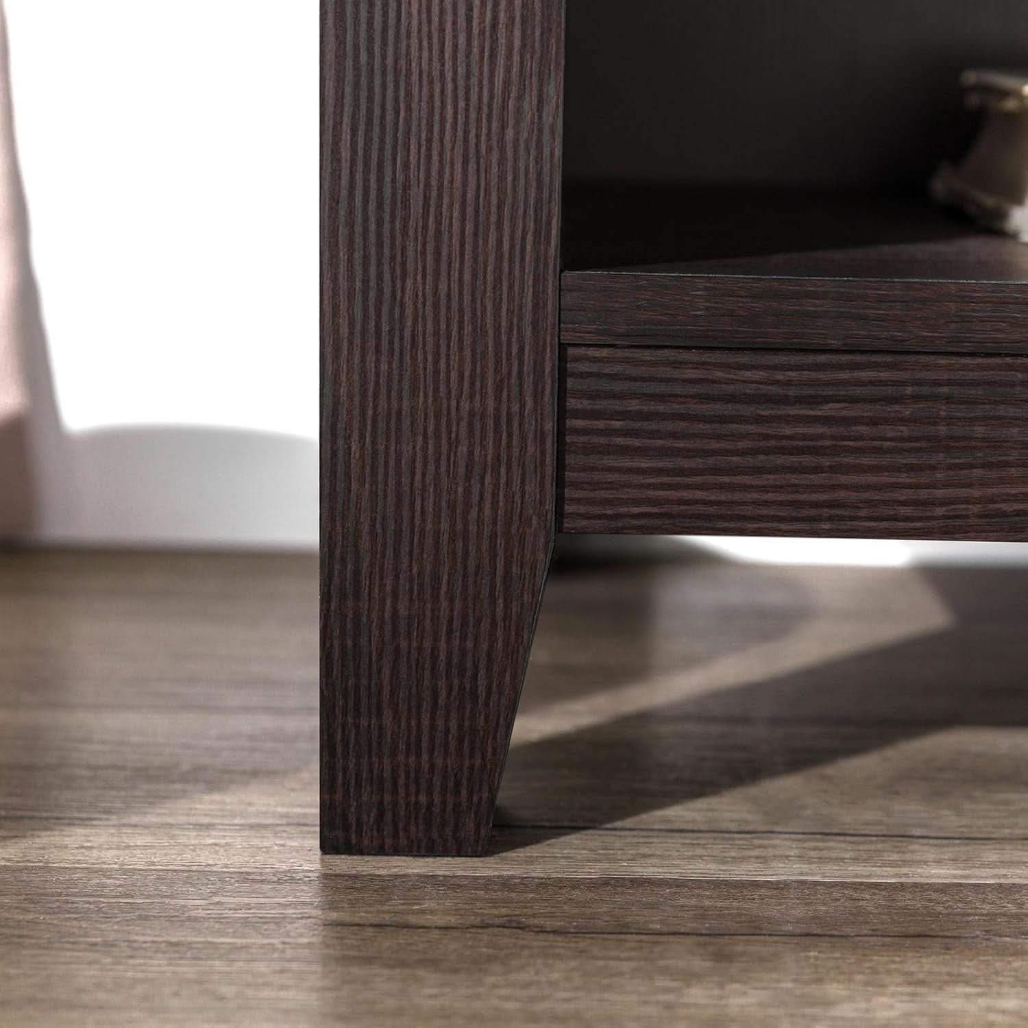 70 Inch TV Stand Espresso Finish With Adjustable Shelves