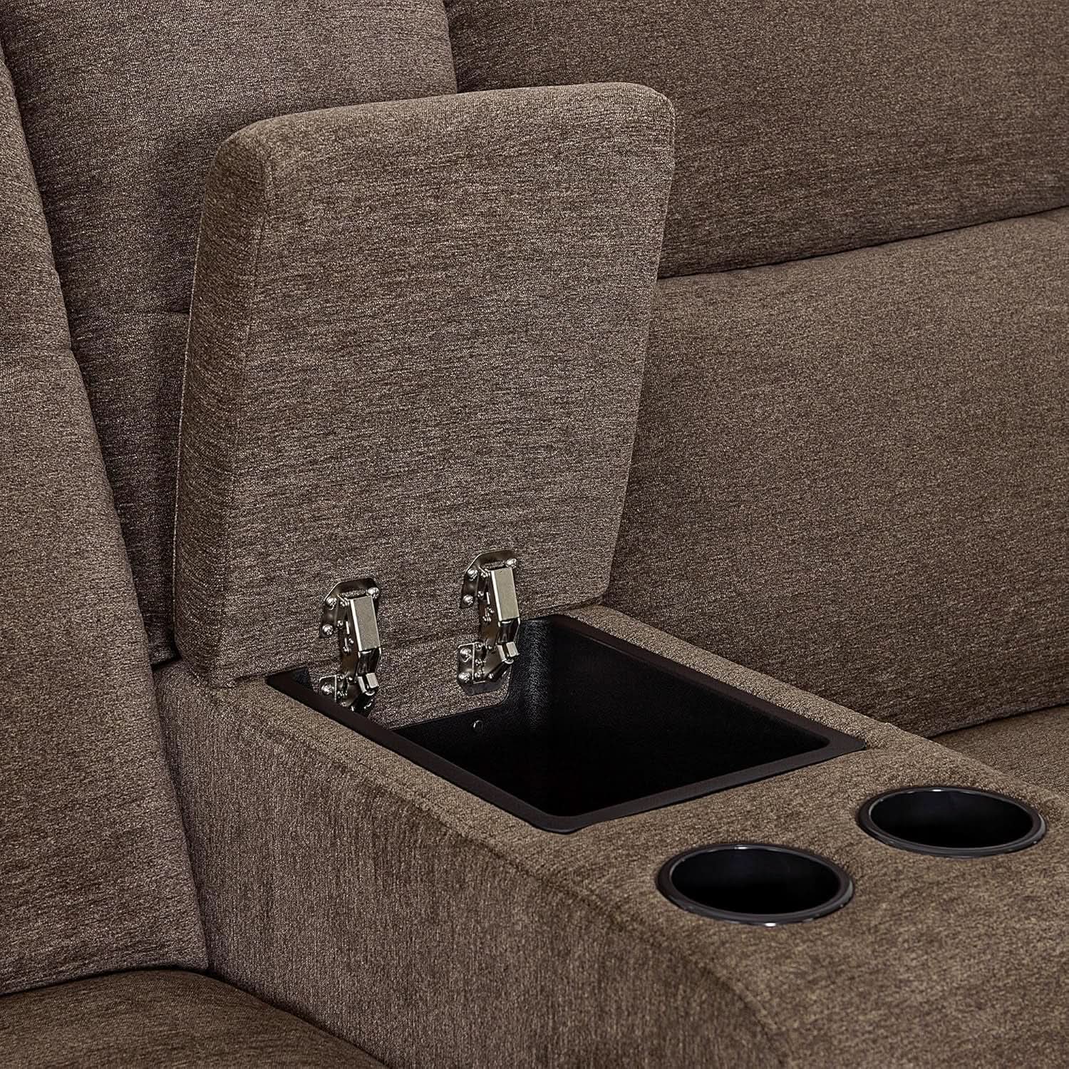 78 Inch Wall Hugger Power Loveseat USB Ports Dark Brown