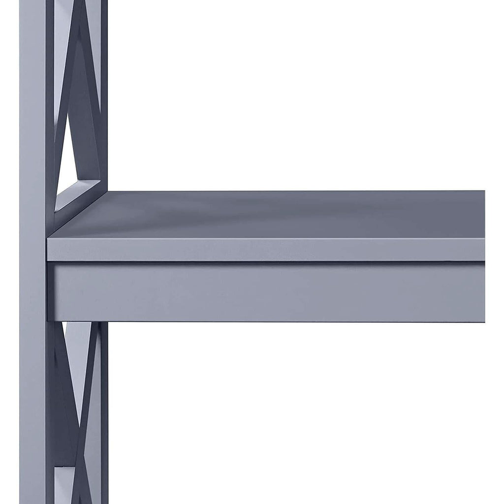 Gray Three Tier Console Table With Storage Shelves