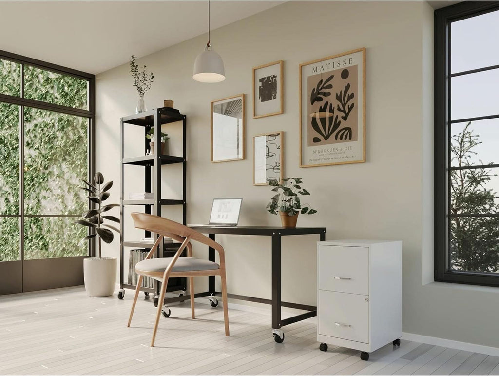 LYS SOHO White Mobile File Cabinet 3 Drawer 26.5x14.3x18 In