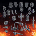 Pactum Aeternum Crusader Decor Set by DakkaDakkaStore – Resin Printed Grimdark Bits (28/32mm Scale)