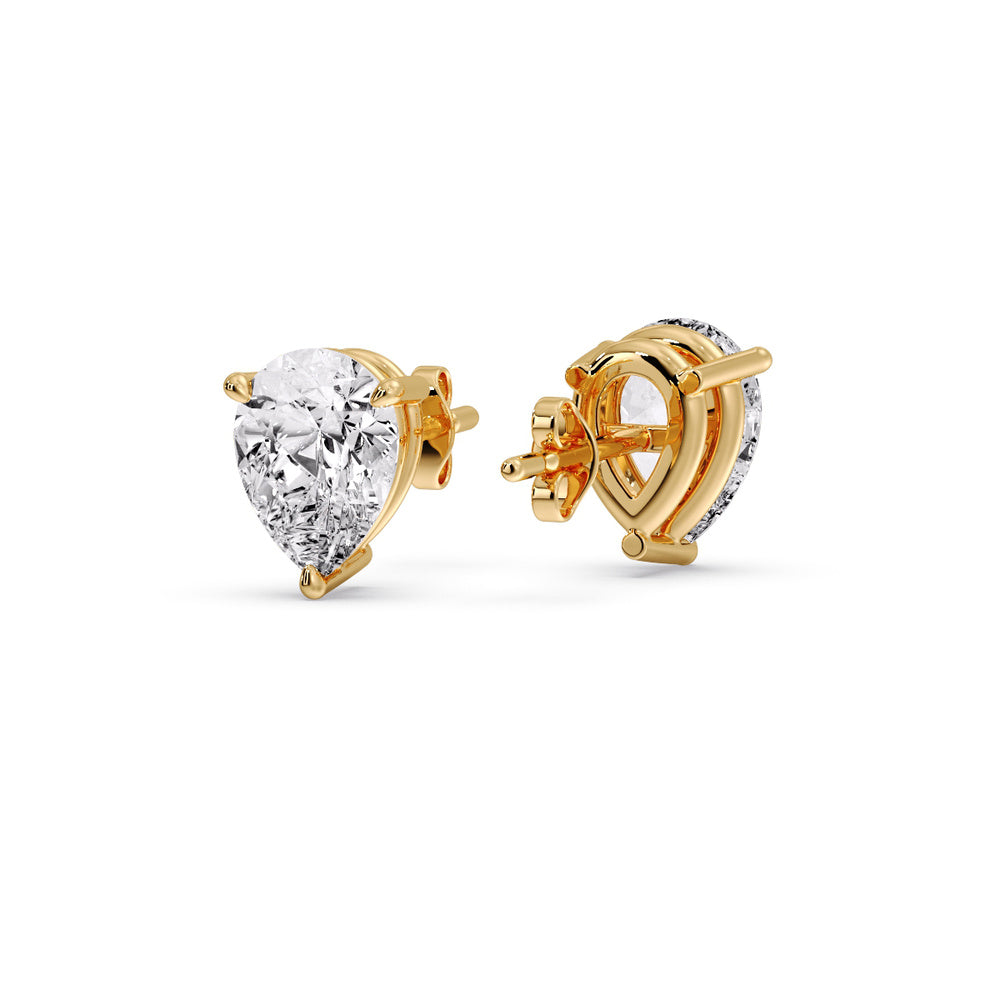 Diamond Pear Cut 3 Prong Earring