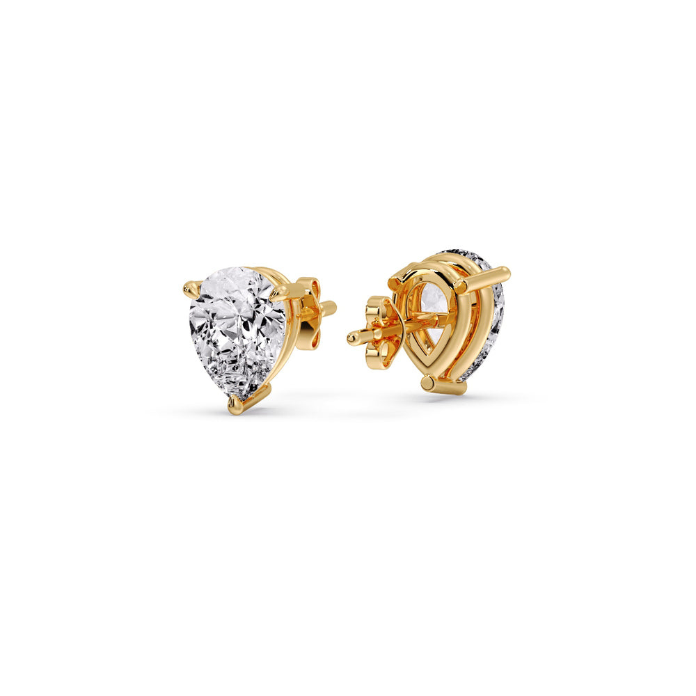 Diamond Pear Cut 3 Prong Earring